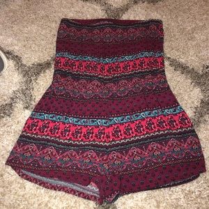 Tribal Print, Strapless Romper